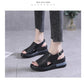 Wedges voor dames, sandalen, effen kleur, open teen, hoge hakken
