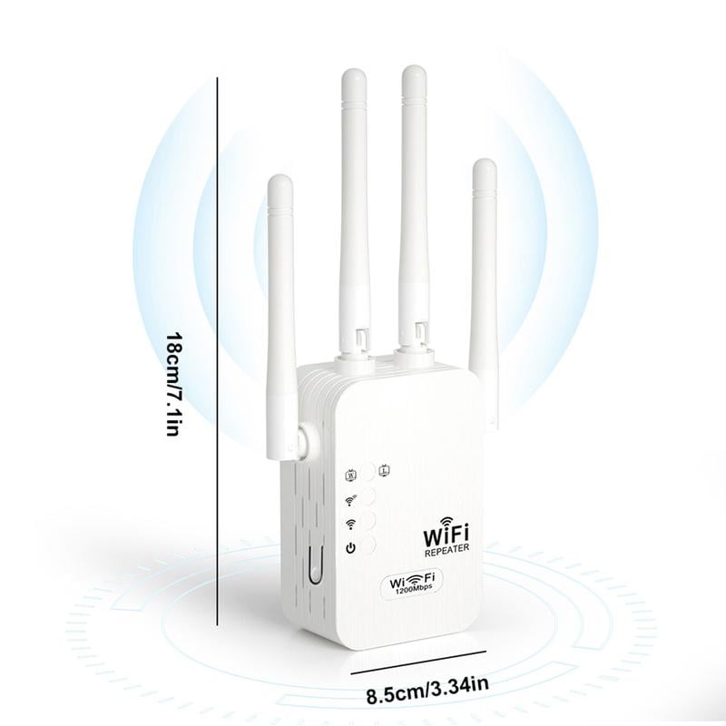🎁Laatste dag aanbieding 50% 🔥WiFi-versterker 2025, 1200 Mbps dual-band (5 GHz/2,4 GHz) signaalversterker, dekt 930 m² en 50 apparaten, repeater met ethernetpoort voor thuis, cadeaus