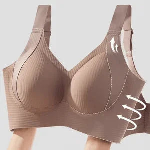🎁Koop 1, krijg 2 gratis, 💕Geribbelde zijden push-up bh voor dames zonder stalen ring, verstelbaar🌸