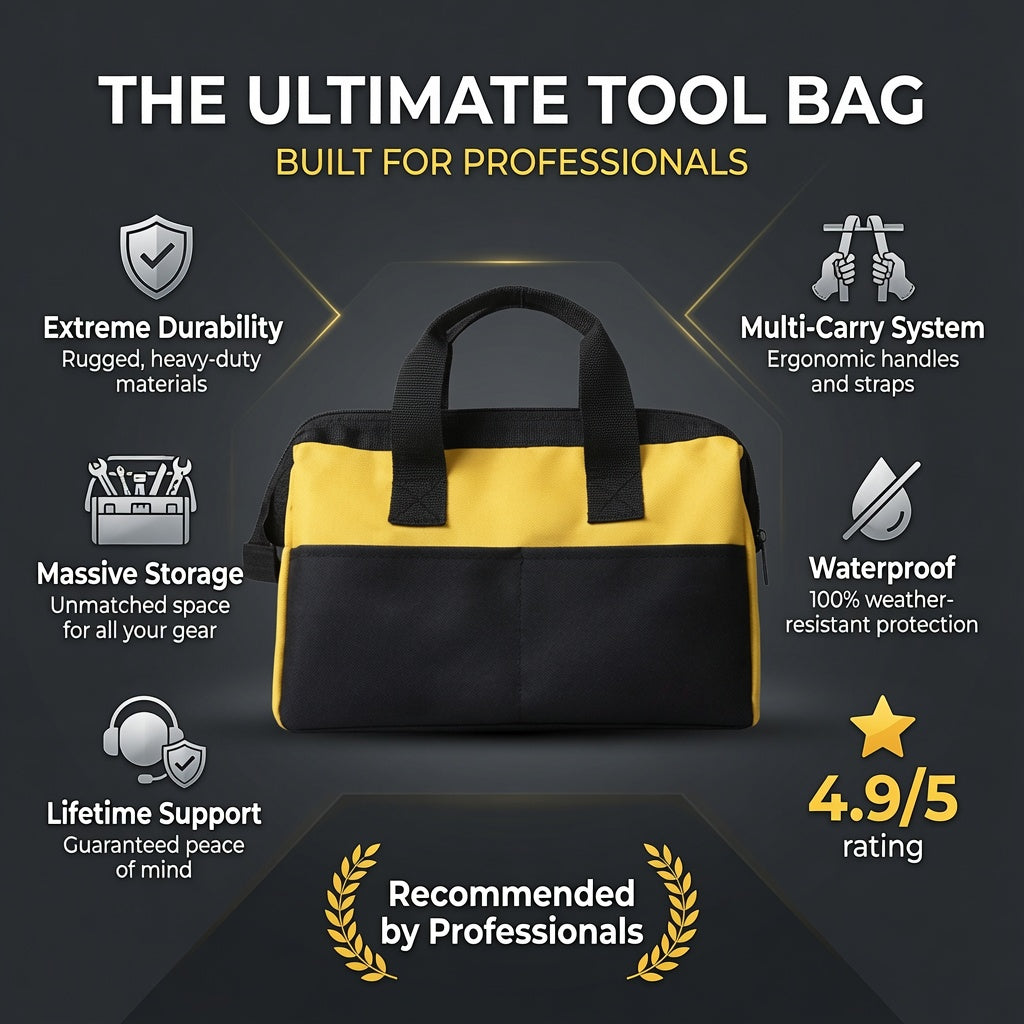 ⏳ LIMITED DEAL – 50% KORTING 🔧 Zware Gereedschapstas met Schouderriem – Duurzaam, Ruim & Praktisch voor Elke Klus