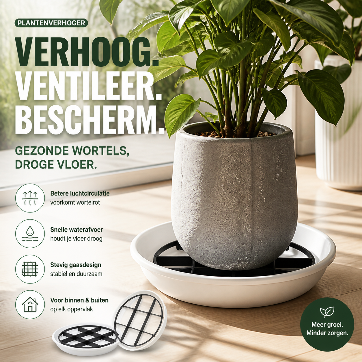 🌱 50% korting! Bloempot verhogers – voorkomt wortelrot, verbetert drainage en is geschikt voor alle potten.