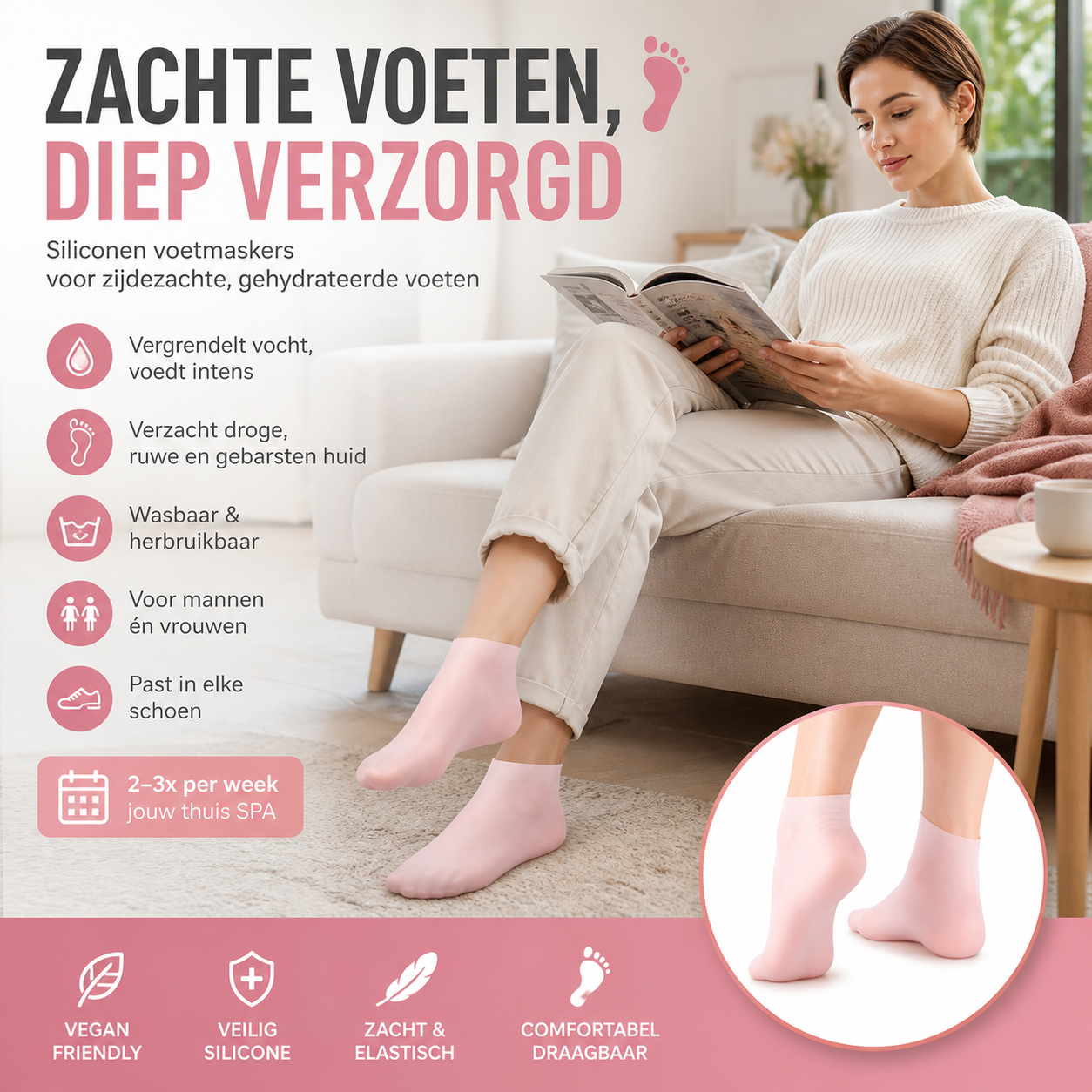 🧦 50% korting! Voetmasker & exfoliërende sokken – verzacht, hydrateert en beschermt voeten voor de zomer.