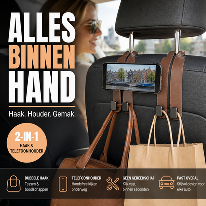🚗 50% korting! Autostoel tas-haak – stevig, eenvoudig te installeren & draagbaar. Houd handtassen, boodschappen & tassen netjes in de auto! ✨🧸