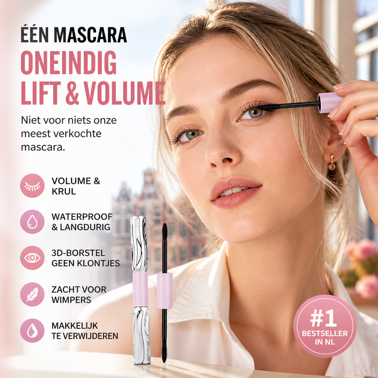 👁️ 50% korting! 2-in-1 volume & krul mascara – langhoudend, klontvrij & waterproof. Voor wauw-wimpers in 1 laag! ✨💖