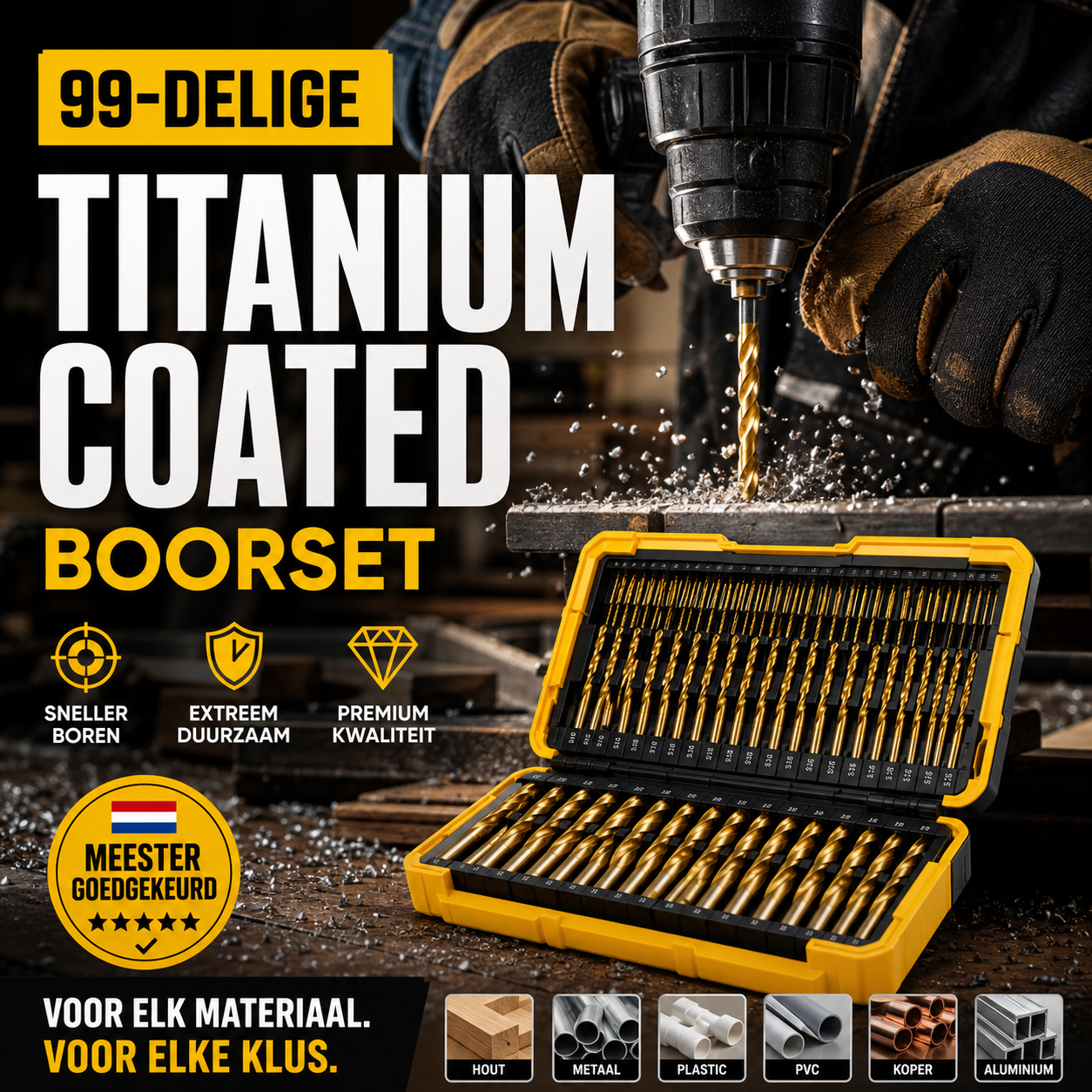 🔥Zeitlich begrenztes Angebot: 50 % RABATT!🔧 Äußerst effizientes Werkzeug, der Favorit erfahrener Handwerker! Factory Outlet – 90-teiliges Set titanbeschichteter Bohrer