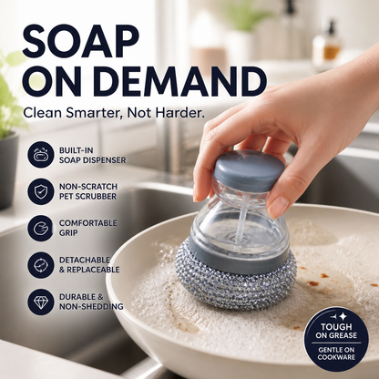 🥳 10K+ verkocht! Ingebouwde zeep borstel – krasvrij, ergonomisch & makkelijk schoon. Reinigt pannen moeiteloos – pak de jouwe! 🧼✨