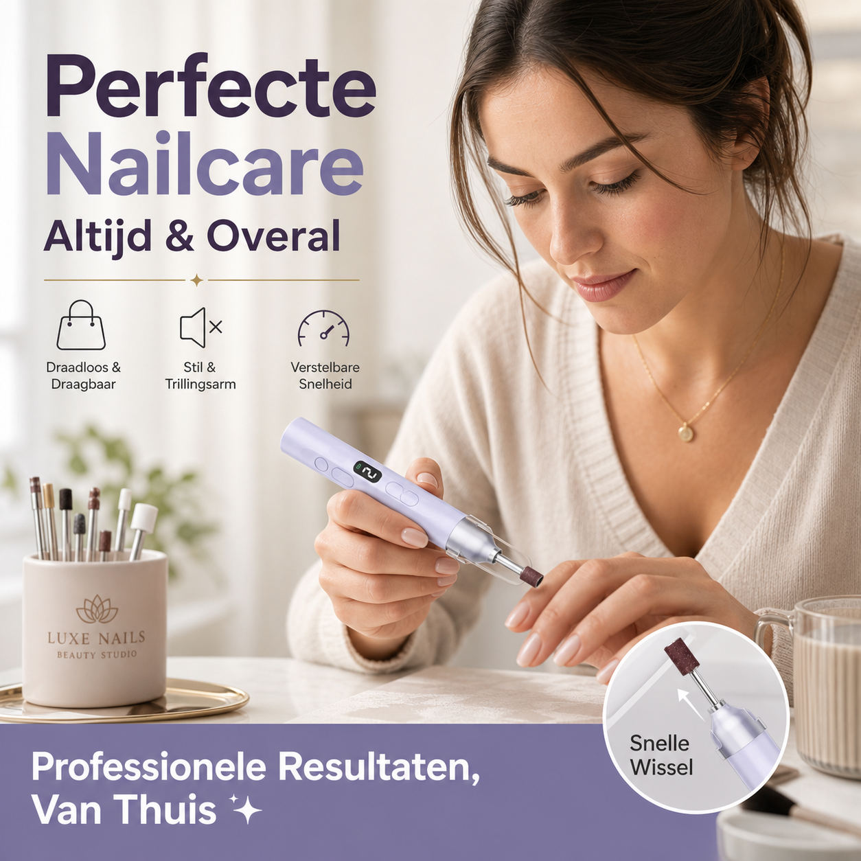 Draagbare multifunctionele elektrische nagelboormachin