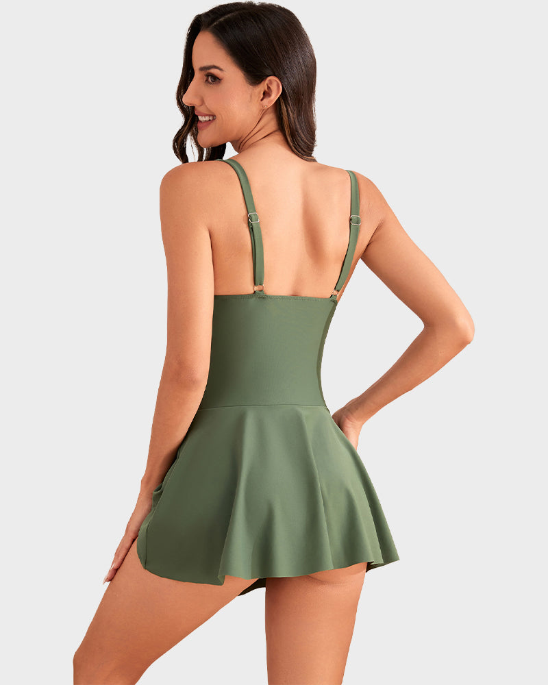 🌊💖 Beperkte tijd! 50% korting – eenstuks badpak, 💪 buikcontrole, 👗 stijlvolle knoopsluiting, ☀️ ideaal voor zomervakantie.