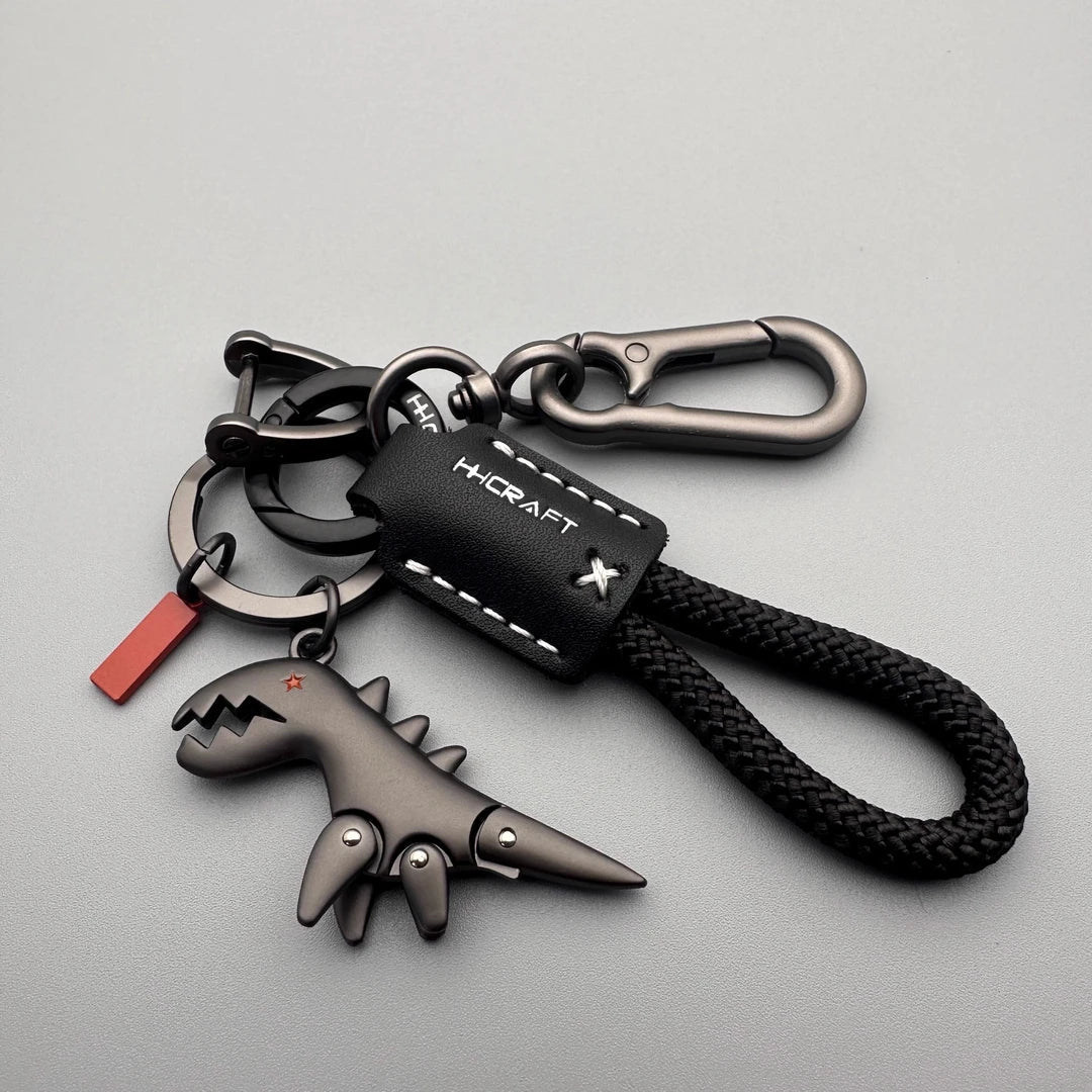 Dinosaurusbedel van aluminiumlegering gecombineerd met een handgeweven armband - 🔥tweede item met 40% korting