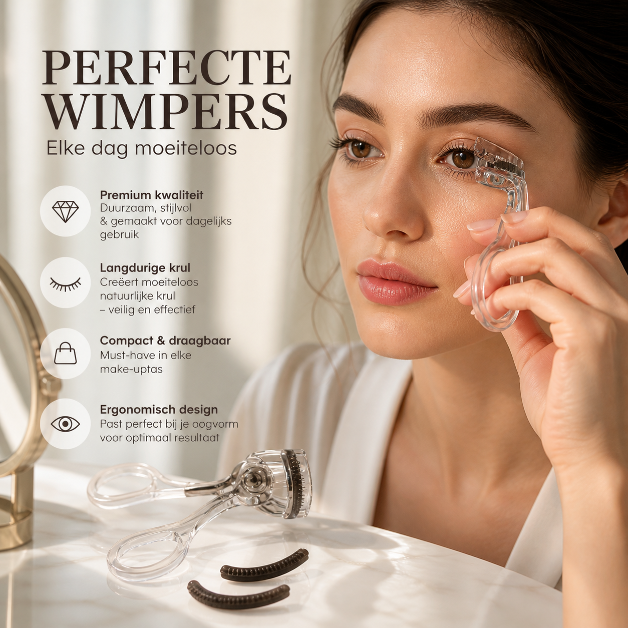 👁️ 50% korting op ergonomische wimperkruller – brede hoek, krult alle wimpers in 1 keer, natuurlijk en langdurig.
