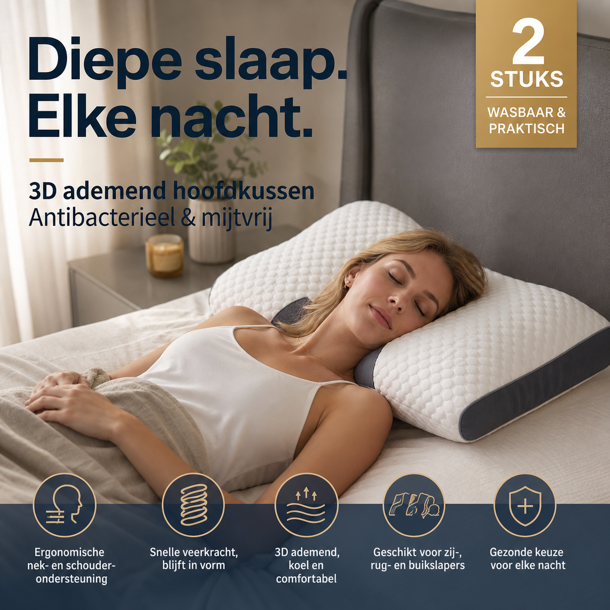 🛏️ 50% korting! Ergonomisch contour slaapkussen – hoogwaardige kern, ondersteunt nek & schouders. Voor een comfortabele, pijnvrije nachtrust! 💤✨
