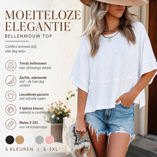 👕 Effen patchwork T-shirt met 5-punts mouwen – losse fit, uniek design, stijlvolle blikvanger! ✨
