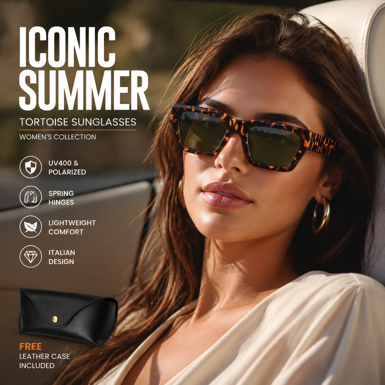 🕶️ Italiaans ontworpen polaroid-zonnebril – UV400 en flexibele scharnieren voor ultiem comfort! ✨
