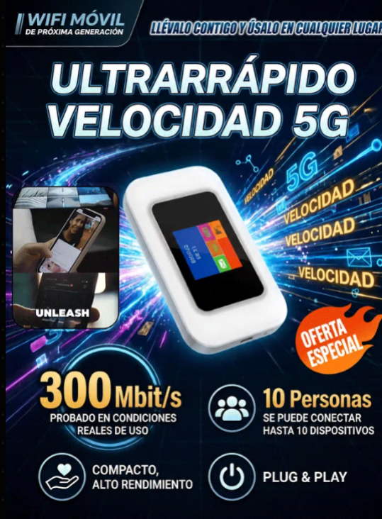 🌐 50% korting! Draagbare 5G WiFi-router – 300 Mbps, verbind 10 apparaten, geen abonnementskosten. Plug & play – overal snel internet! ⚡📶