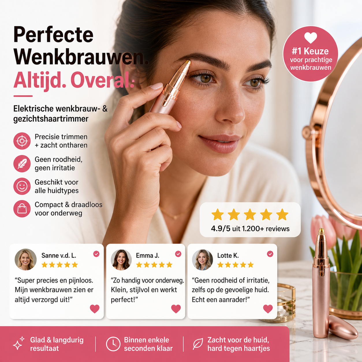 ✨ Laatste dag! 50% korting op elektrische wenkbrauwtrimmer – precisie, snelheid en veilig stylen, draagbaar voor thuis en reis.