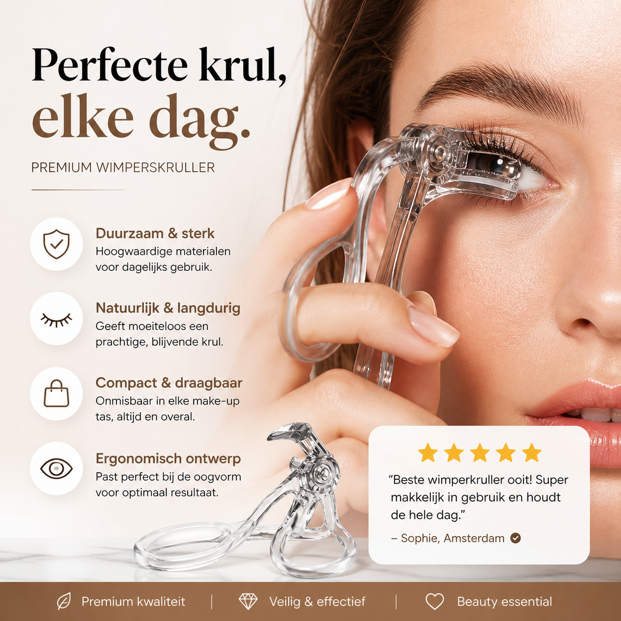 👁️ 50% korting op ergonomische wimperkruller – brede hoek, krult alle wimpers in 1 keer, natuurlijk en langdurig.