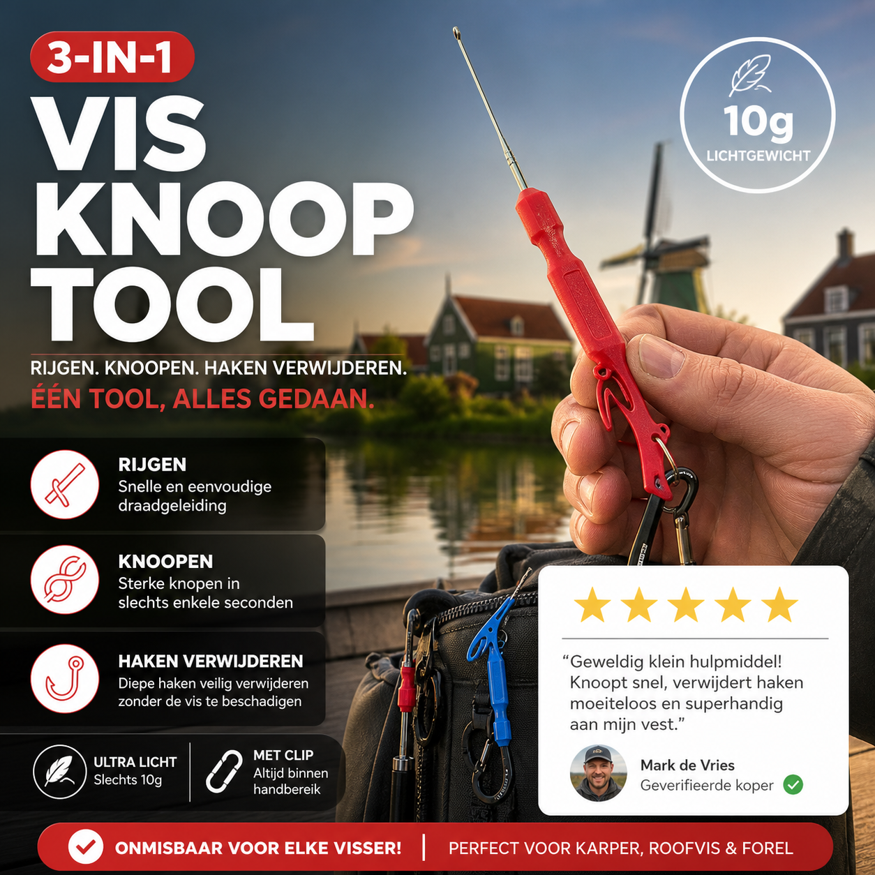 ✨🎣 50% korting! 3-in-1 multitool – 🔪 mes, 🧰 tang & ✂️ knipper in 1 – onmisbaar voor elke visser!