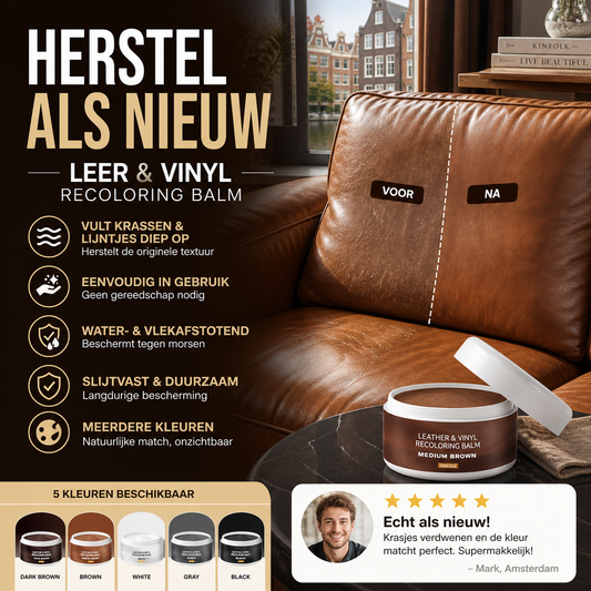 👜 50% korting! Leer renovatiepasta – herstelt krassen, voedt het leer & herstelt kleur. Voor meubels, schoenen, tassen & kleding! ✨🧴