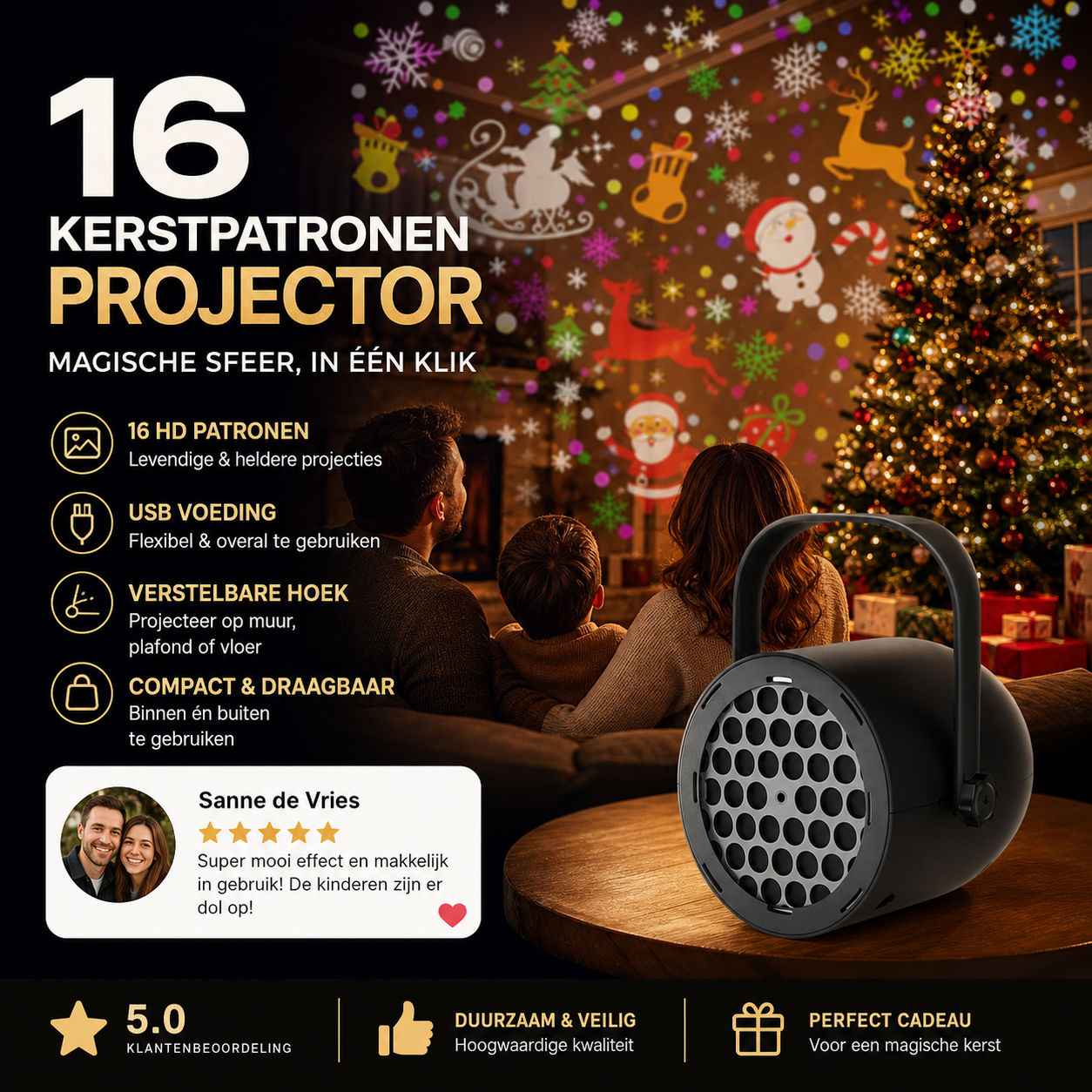 🎄 50% korting! 16-patroon USB kerstprojector – HD-beelden, verstelbare hoek & draagbaar. Creëer magische kerstsfeer overal! ✨🎅