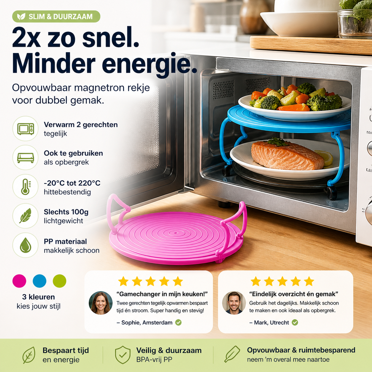 🍱 50% korting! Opvouwbare magnetronschaal – verwarm 2 gerechten tegelijk, hittebestendig tot 220°C. Bespaart tijd & ruimte! ⚡✨