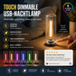 50% korting! USB touch glazen nachtlamp – 9 kleuren & dimbaar, laag energieverbruik. Perfect voor camping, auto & slaapkamer! ✨🔋