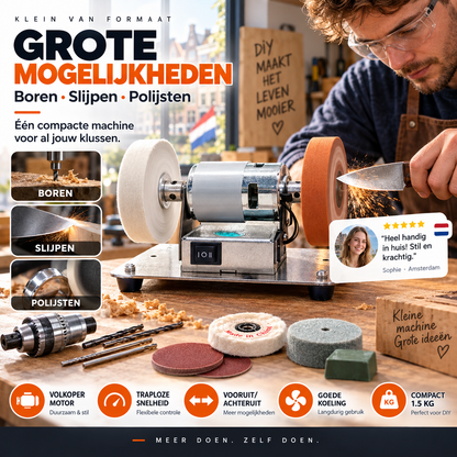 🔧 50% korting! Multifunctionele schuurmachine – schuren, polijsten & boren in 1. Krachtige 100W motor & regelbare snelheid – voor elke DIY-klus! ✨💪