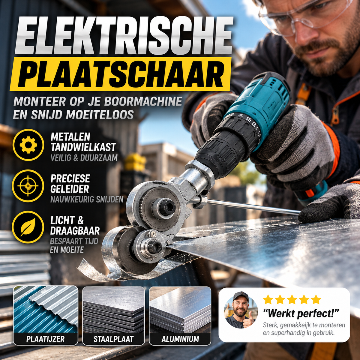 📢📢50% KORTING !! ⏰Elektrische plaatzaag – Nauwkeurige, lichte en veilige metaalzaag voor dagelijks gebruik ✂️✨🎯