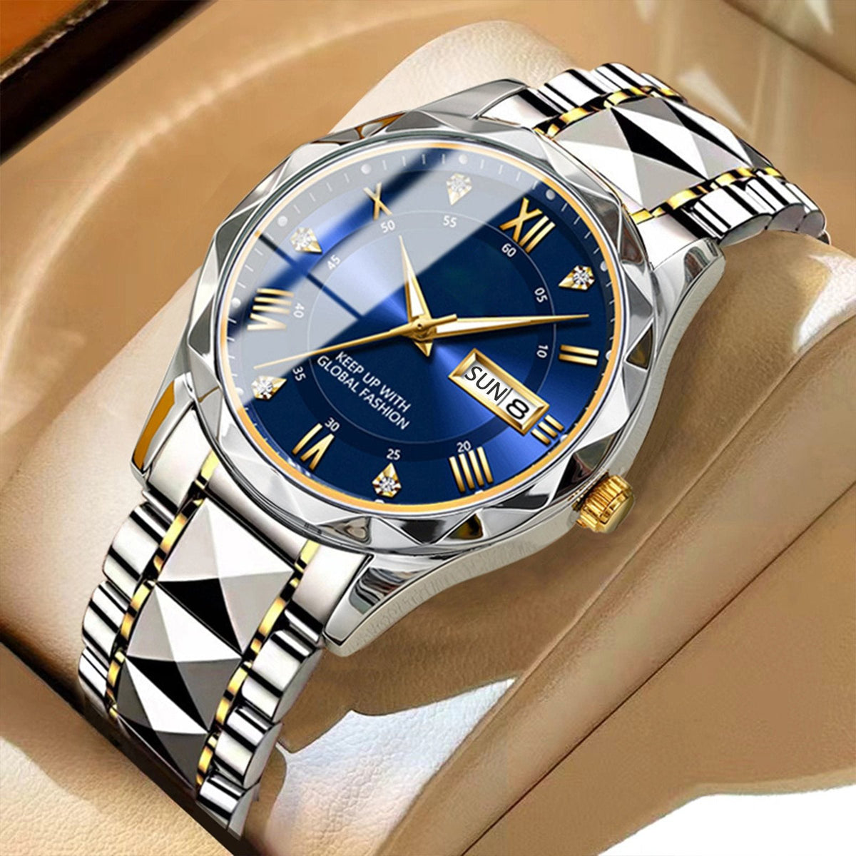 ⌚ 50% korting! Luxe herenhorloge – dag-datum weergave, lichtgevend & waterdicht tot 30m. Japans uurwerk & 316L roestvrij staal. Perfect cadeau! ✨🎁