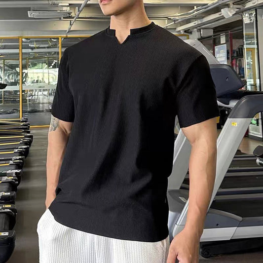🎁Hete verkoop 49% OFF⏳T-shirts met V-hals en korte mouwen voor spier-atletische training voor heren
