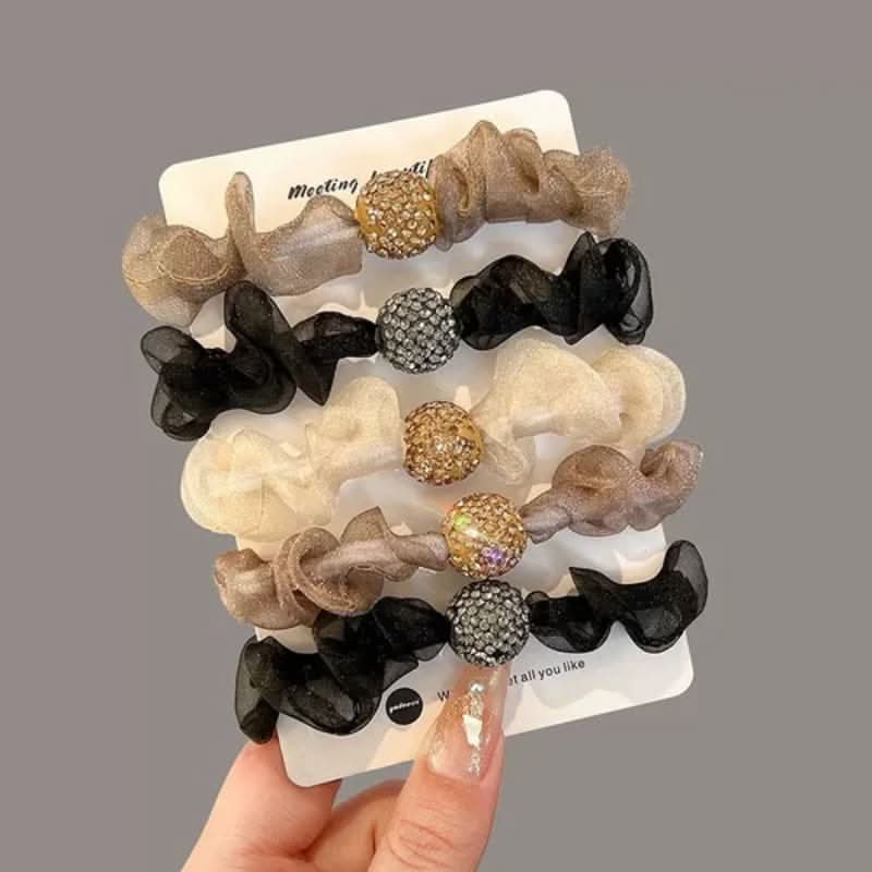 🌟Elegant Rhinestone Mesh Hair Ties💕