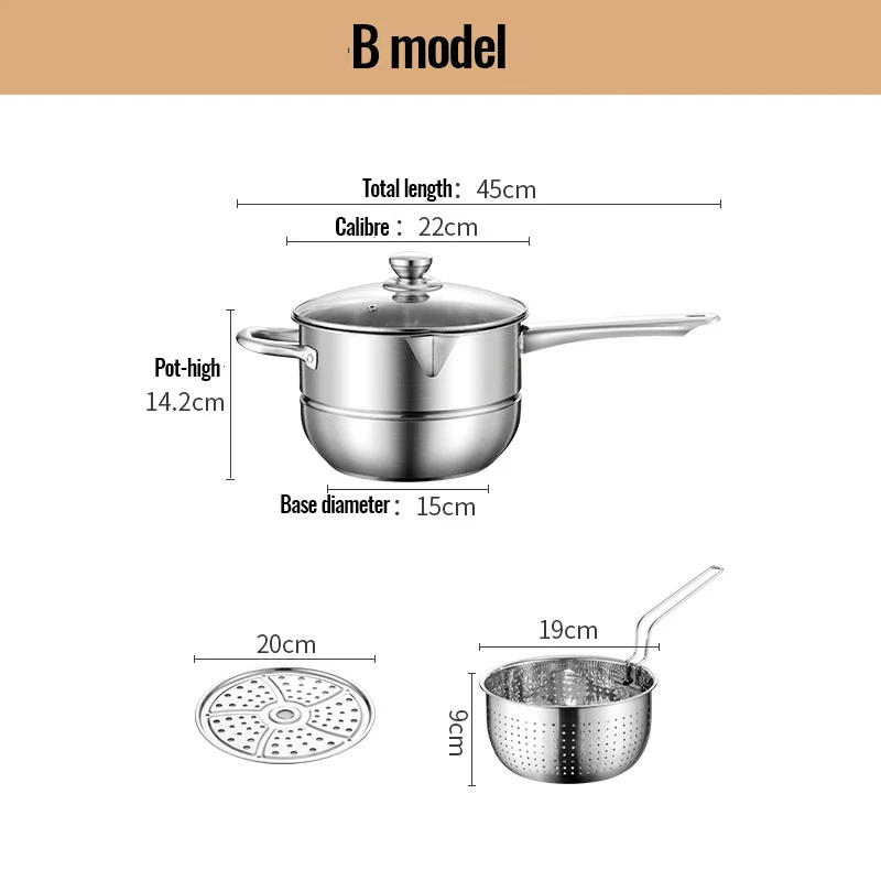 Multifunctionele Roestvrijstalen Steelpan