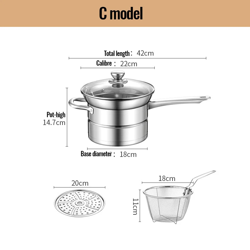 Multifunctionele Roestvrijstalen Steelpan