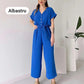 【🎊2024 Nieuwe producten】💖Casual dames jumpsuit met korte mouwen en V-hals