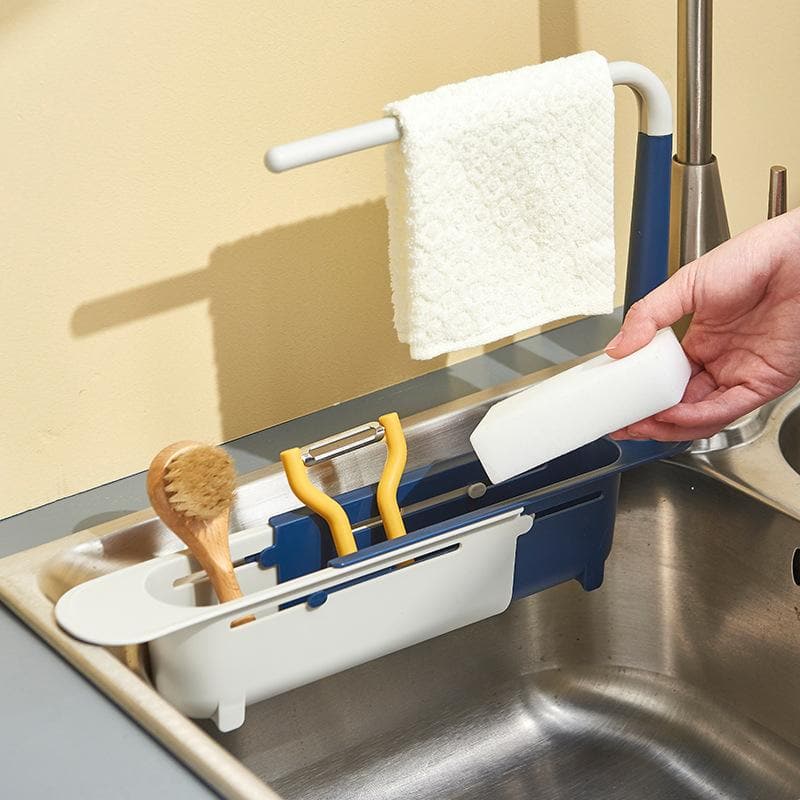 🚰 50% korting! Draagbare gootsteen organizer – verstelbaar 32-45 cm, multifunctioneel & ruimtebesparend. Houd je aanrecht schoon & netjes – eenvoudig opzij te zetten! ✨🧽