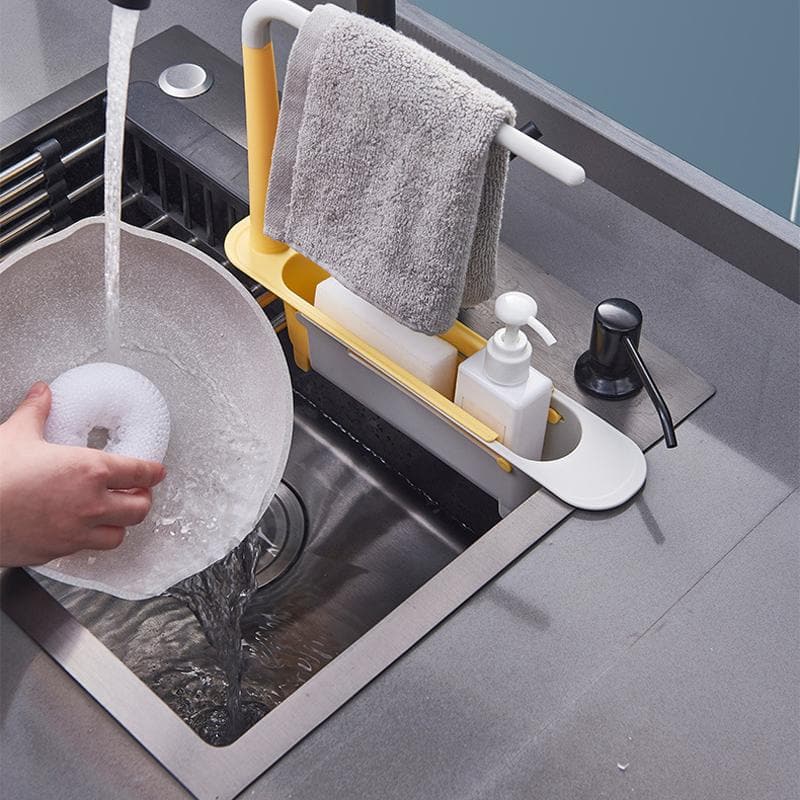 🚰 50% korting! Draagbare gootsteen organizer – verstelbaar 32-45 cm, multifunctioneel & ruimtebesparend. Houd je aanrecht schoon & netjes – eenvoudig opzij te zetten! ✨🧽