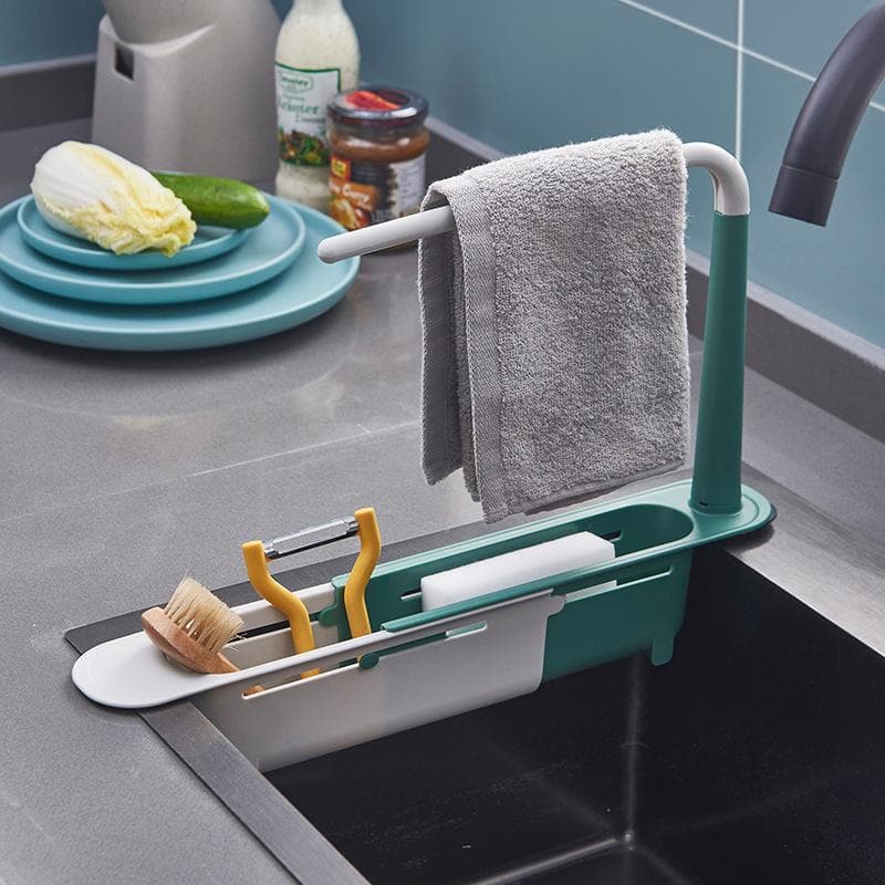 🚰 50% korting! Draagbare gootsteen organizer – verstelbaar 32-45 cm, multifunctioneel & ruimtebesparend. Houd je aanrecht schoon & netjes – eenvoudig opzij te zetten! ✨🧽