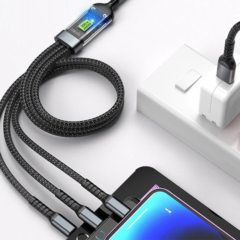 Transparante 3-in-1 supersnelle oplaadkabel