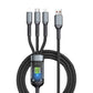 Transparante 3-in-1 supersnelle oplaadkabel
