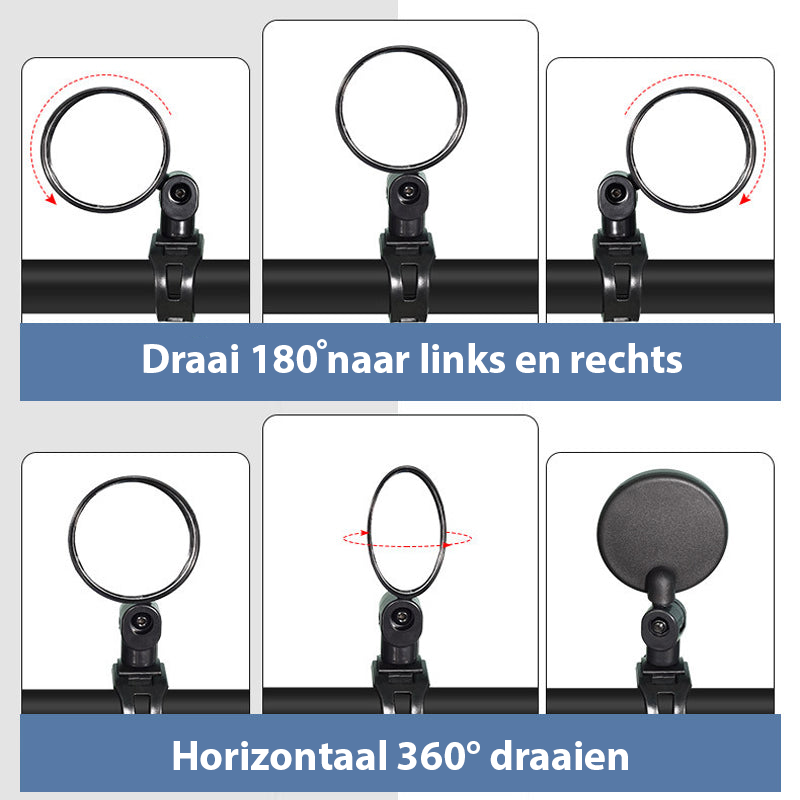 🚴 Koop 1 Krijg 1 Gratis | Veilige 360° Achteruitkijkspiegel – Zie Achterop Komend Verkeer in Eén Oogopslag