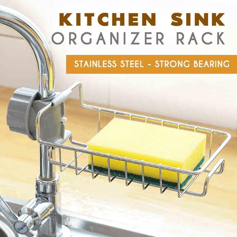 🧽 50% korting! Gootsteen organizer rek – RVS, 4 kg draagkracht & zonder boren aan de kraan te bevestigen. Houd sponzen & zeep binnen handbereik! ✨💪