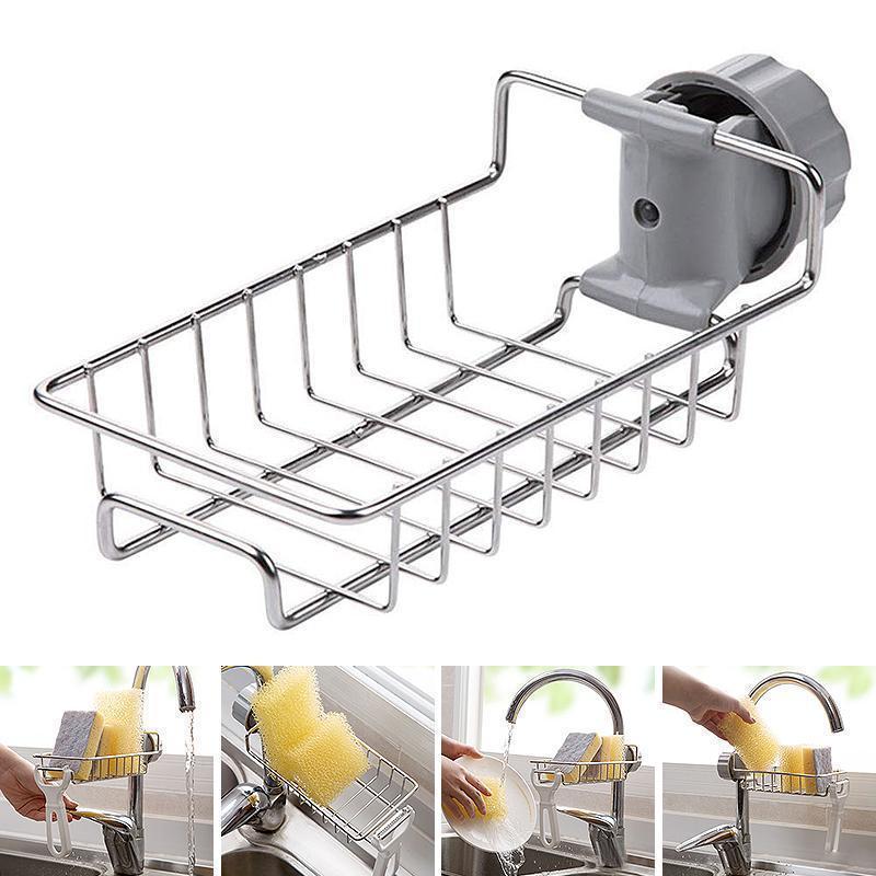 🧽 50% korting! Gootsteen organizer rek – RVS, 4 kg draagkracht & zonder boren aan de kraan te bevestigen. Houd sponzen & zeep binnen handbereik! ✨💪