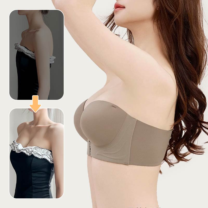 Women’s Strapless Front-Fastening Bra & Pushing-Up Bra 🌸 Padded 🌙 Cup-Enhancing 🎀 Non-slip design & Removable straps 👚 Suitable for all kinds of outfits 🕊️ Wire-free 💧 Seamless
