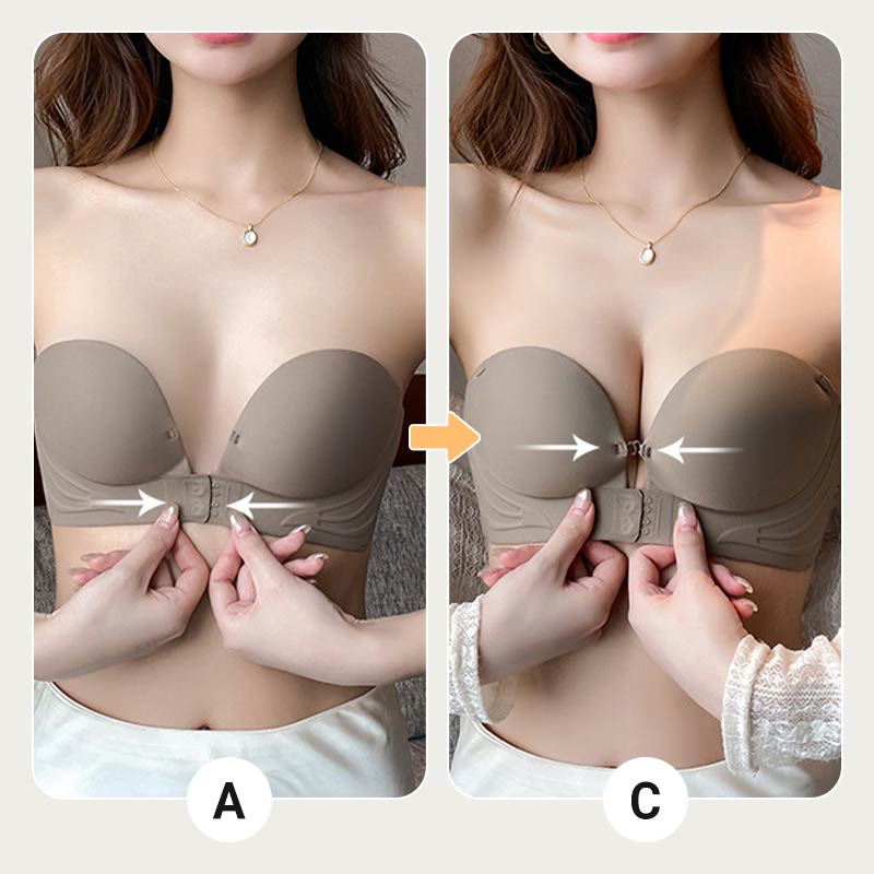 Women’s Strapless Front-Fastening Bra & Pushing-Up Bra 🌸 Padded 🌙 Cup-Enhancing 🎀 Non-slip design & Removable straps 👚 Suitable for all kinds of outfits 🕊️ Wire-free 💧 Seamless