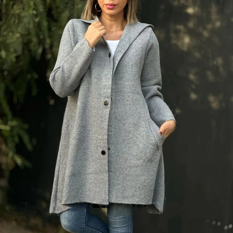 🔥Limited time offer 50% OFF🎁Women's Single-Breasted Hooded Coat