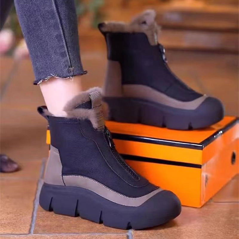 Waterdichte warme snowboots voor dames met ritssluiting