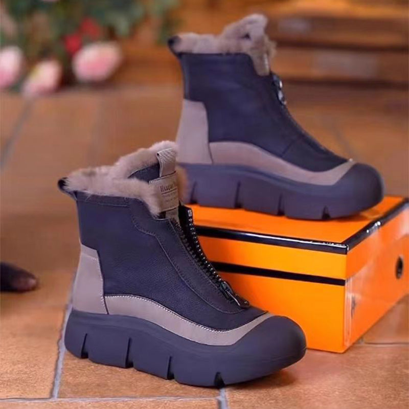 Waterdichte warme snowboots voor dames met ritssluiting