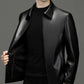Heren Classic PU Leren Jas met Rits Voorkant