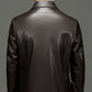 Heren Classic PU Leren Jas met Rits Voorkant