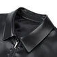 Heren Classic PU Leren Jas met Rits Voorkant