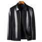 Heren Classic PU Leren Jas met Rits Voorkant